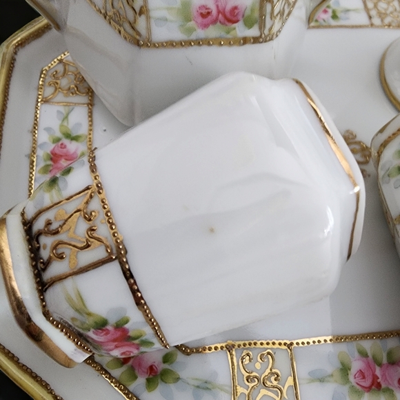 Complete Vintage Nippon Condiment Tray S&P Mustard Pot w Spoon Toothpick Holder - Picture 14 of 16